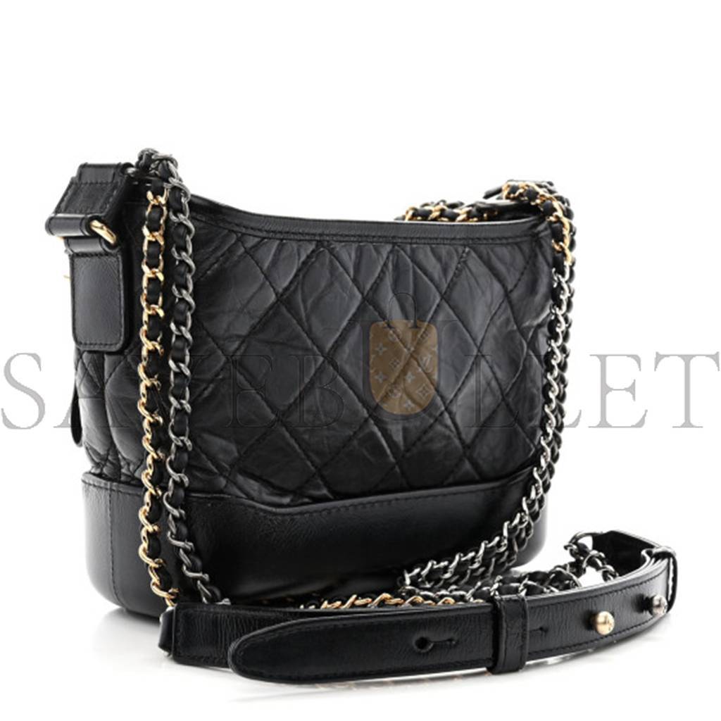 CHANEL MASTER CALFSKIN QUILTED SMALL GABRIELLE HOBO BLACK AS1521 (20*15*8cm)